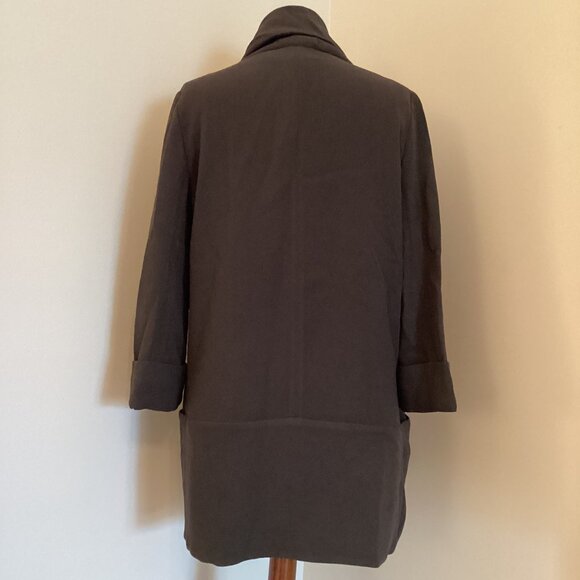 Aritzia Wilfred Chevalier Blazer Crepe Slouchy Open Front Jacket in Green SIZE 4 - Picture 3 of 4